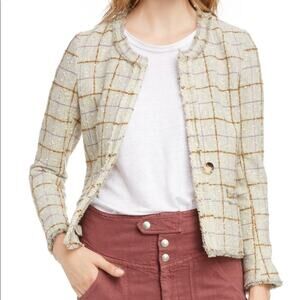 ISABEL MARANT ÉTOILE Lyra wool-blend tweed jacket size 38 S beige SW